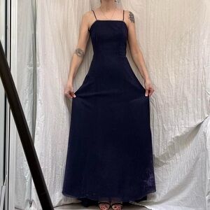 Purple Iridescent Y2K Formal Dress with‎ rhinestones, open back and small train
